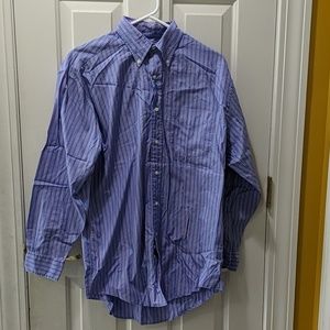 Brooks Brothers Blue and Violet Stripe Shirt 15x32